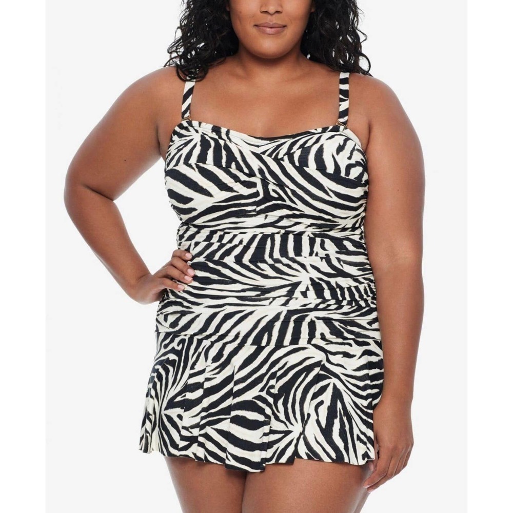 Ralph Lauren Women’s swimsuit Zebra Animal print Plus size 20W swim-dress boho